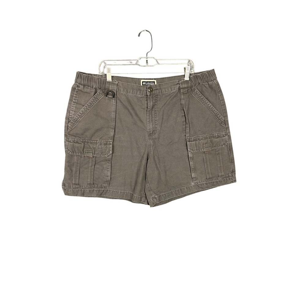 Columbia Sportswear Mens XL Cargo Shorts Gray Cotton Canvas Hiking Outdoor